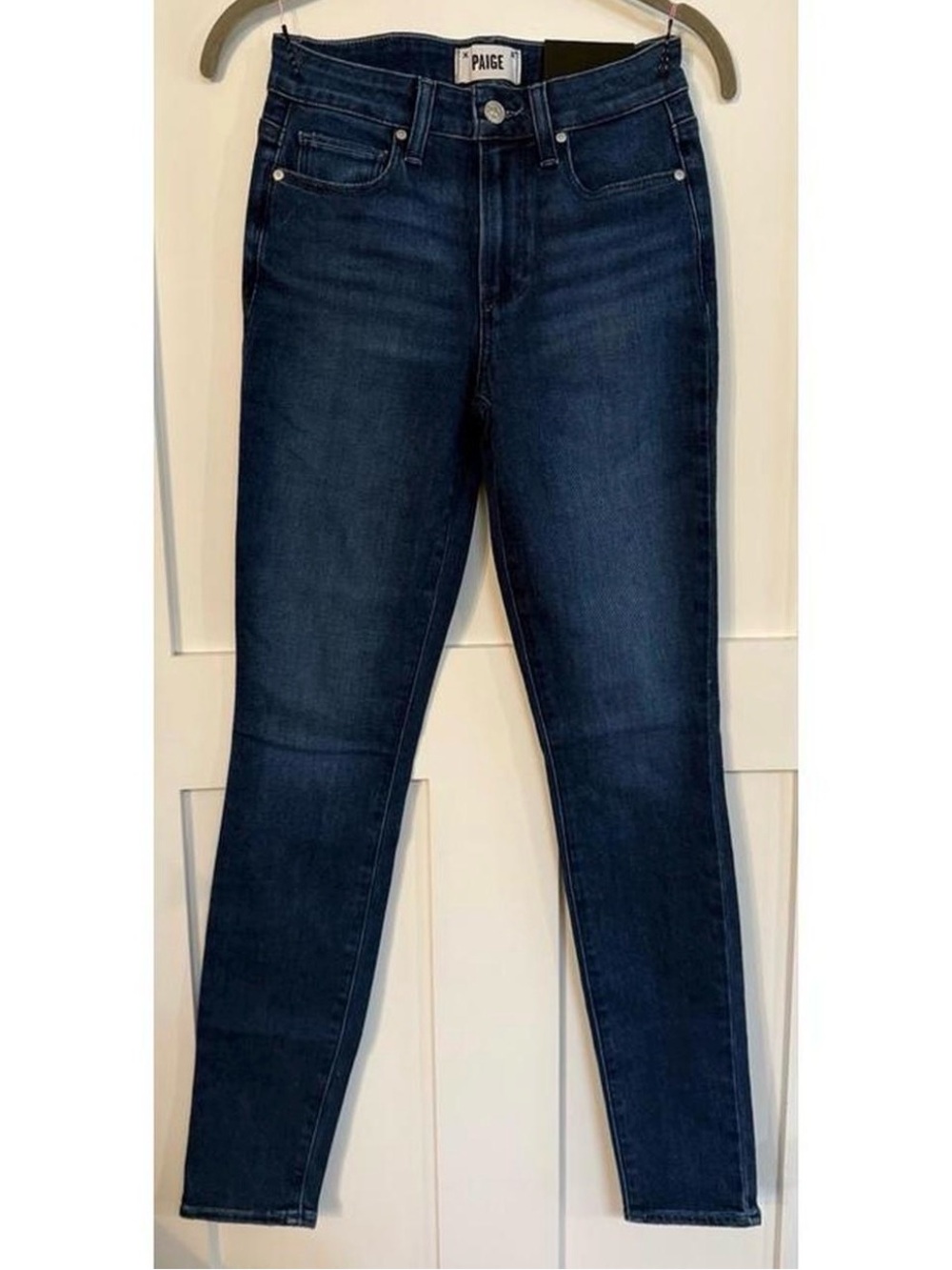 PAIGE Dark Indigo High-Rise Skinny Jeans